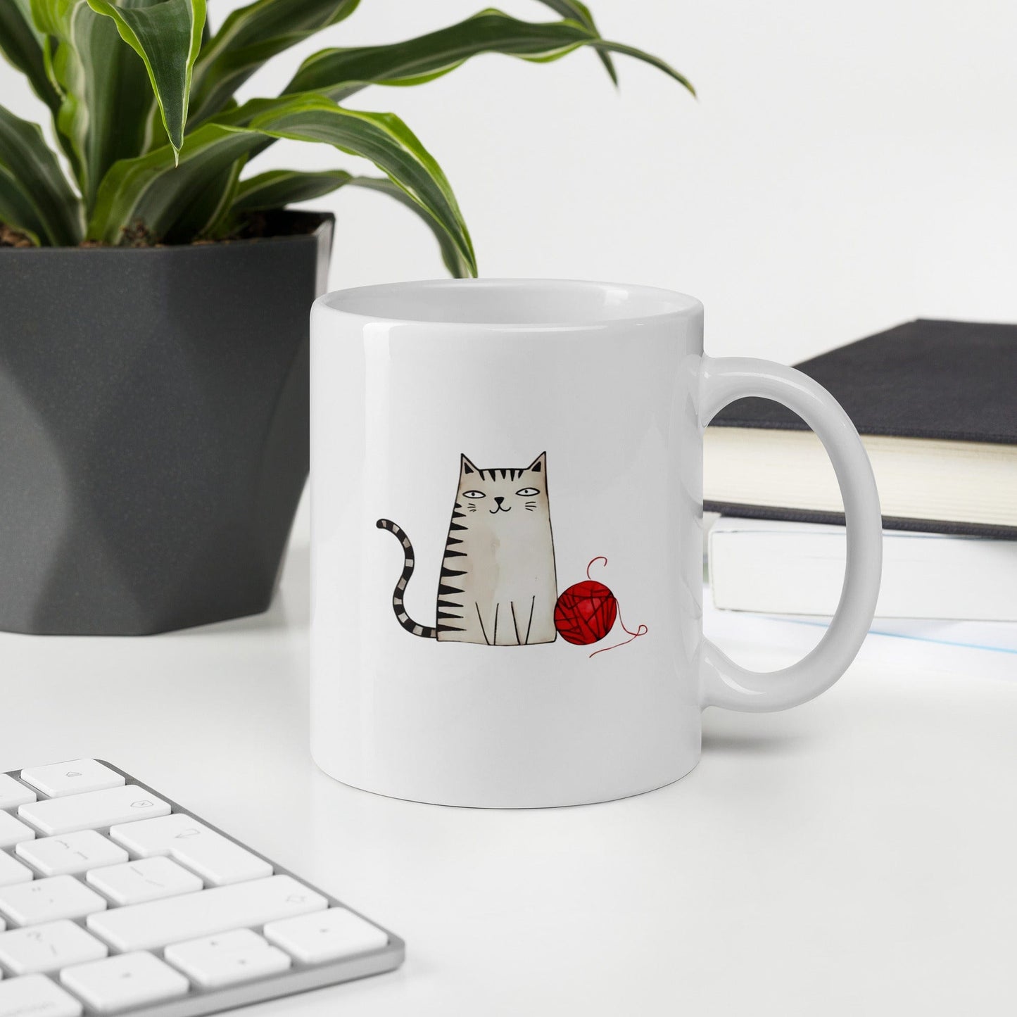 Drawn Cat Mug 11 oz