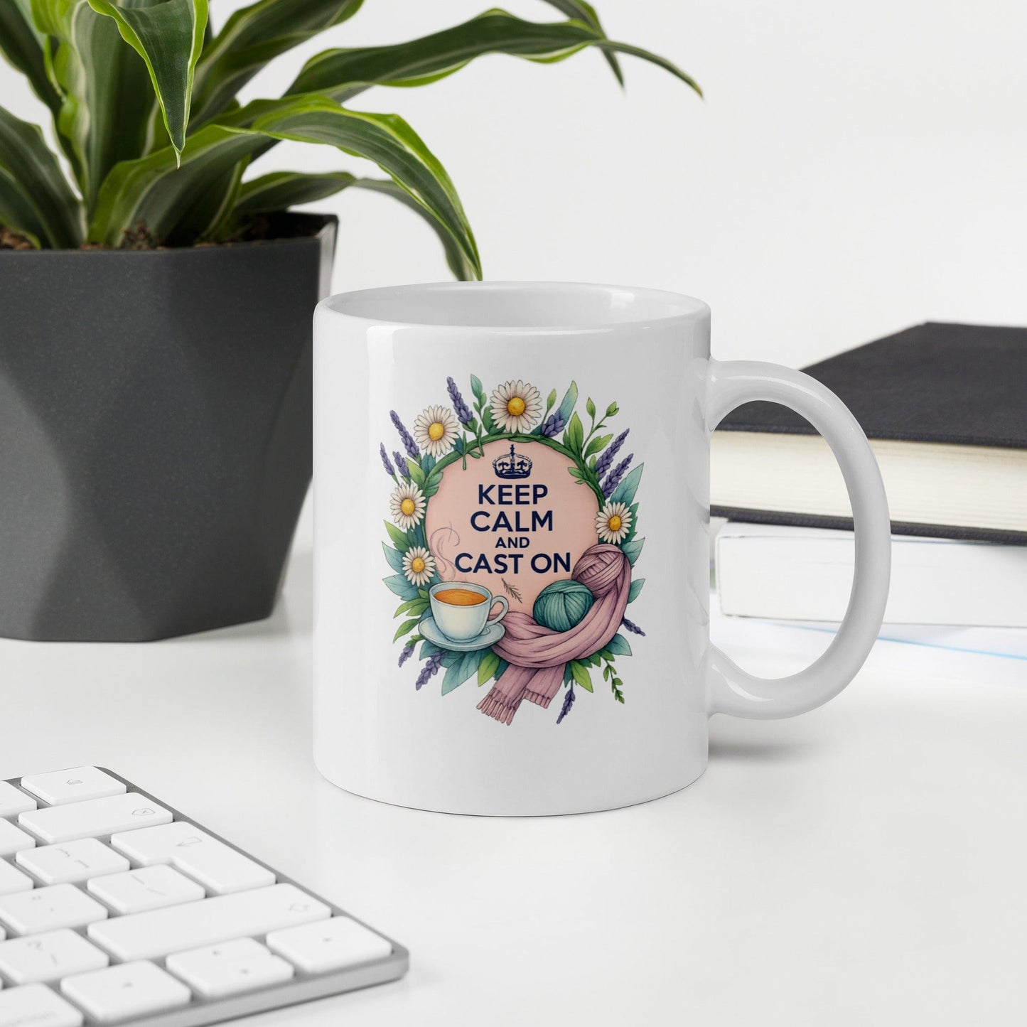 Keep Calm and Cast On Mug 11 oz
