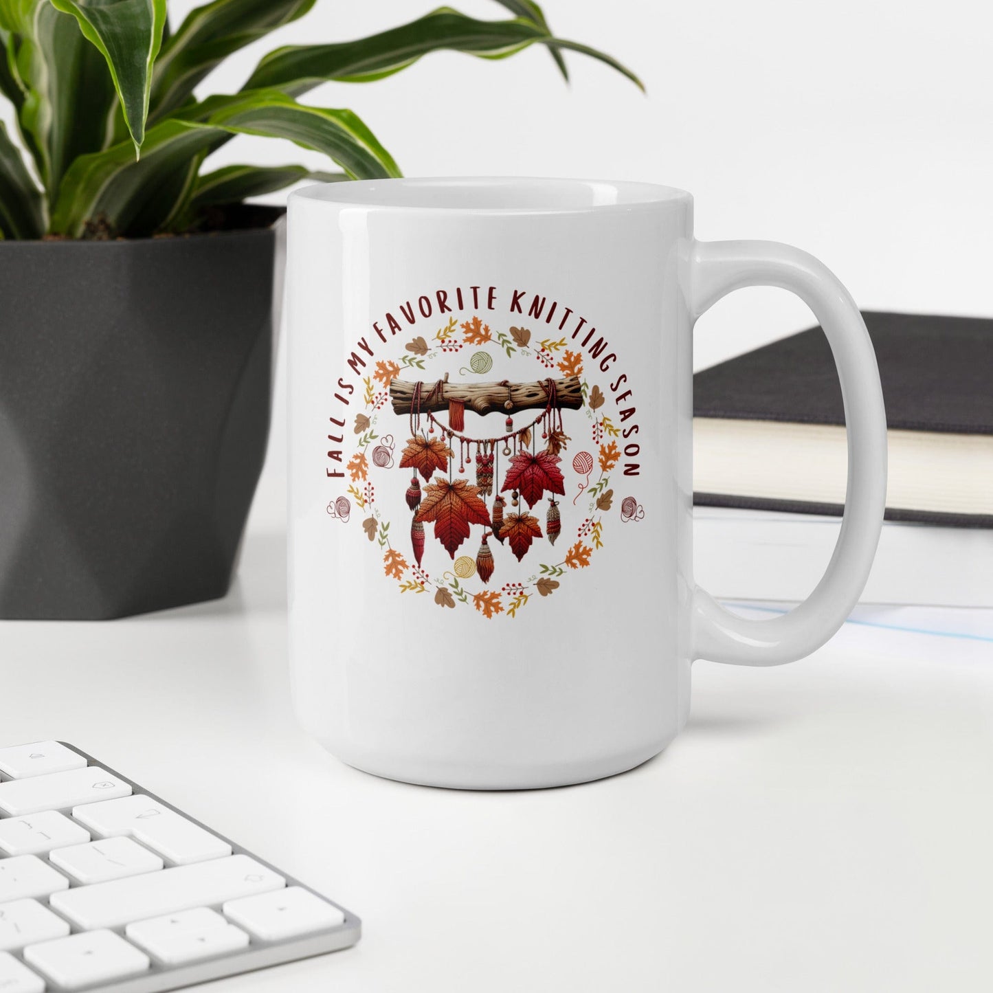 Fall is my Knitting Season Mug 15 oz