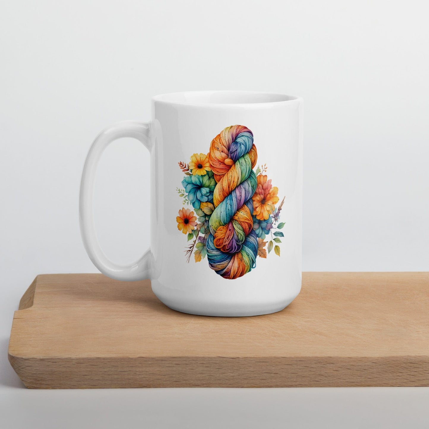 Floral Skein Mug 15 oz