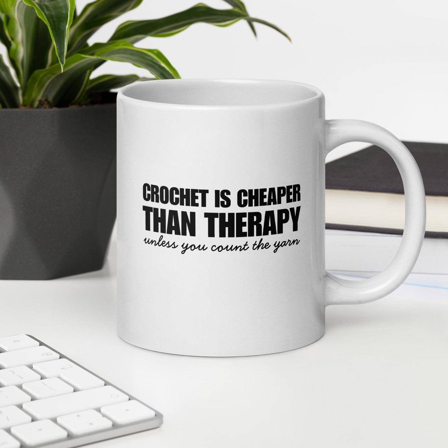 Crocheting is Cheaper Mug 20 oz