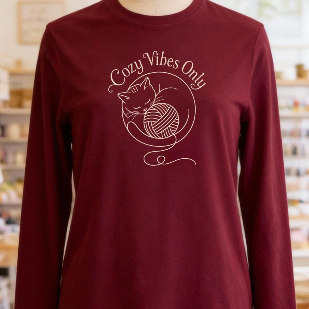 Cozy Vibes Only Maroon Long Sleeve Tee.jpg