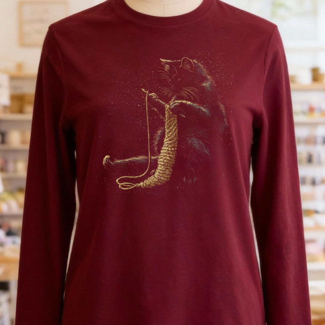 Crocheting Cat Long Sleeve Tee