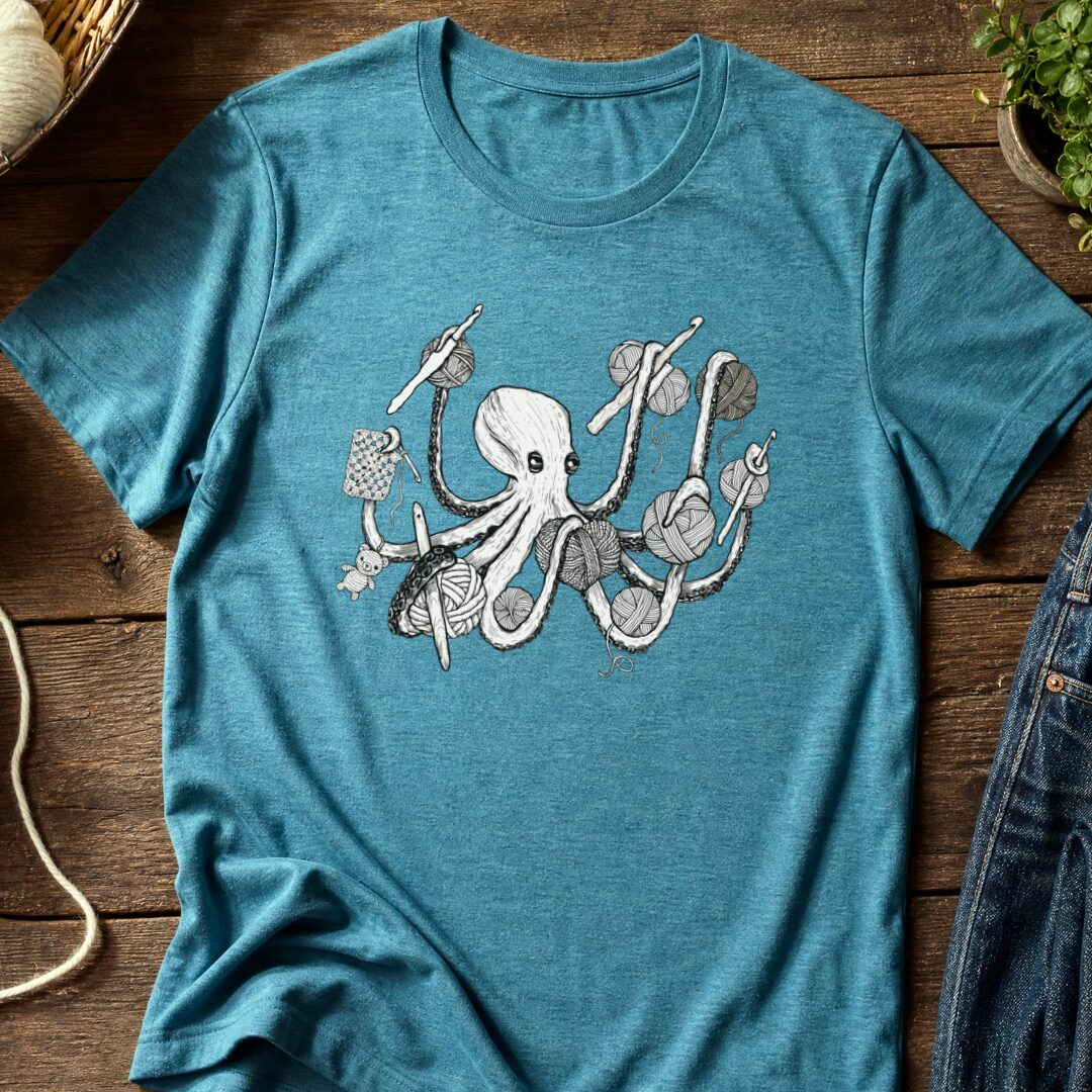 Crochetpus T-Shirt Teal Blue t-shirt