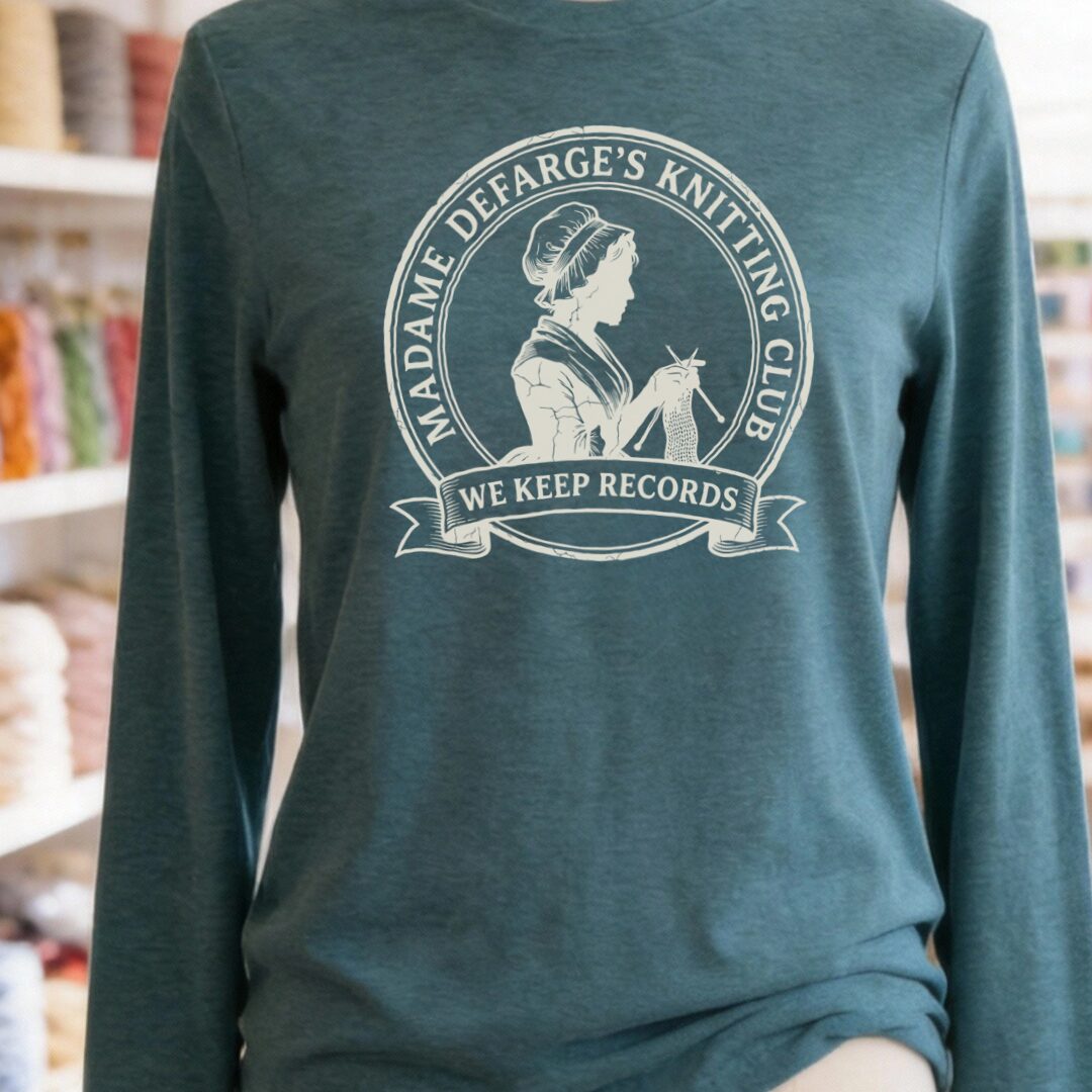 Defarge Records Long Sleeve Tee Teal Blue t-shirt