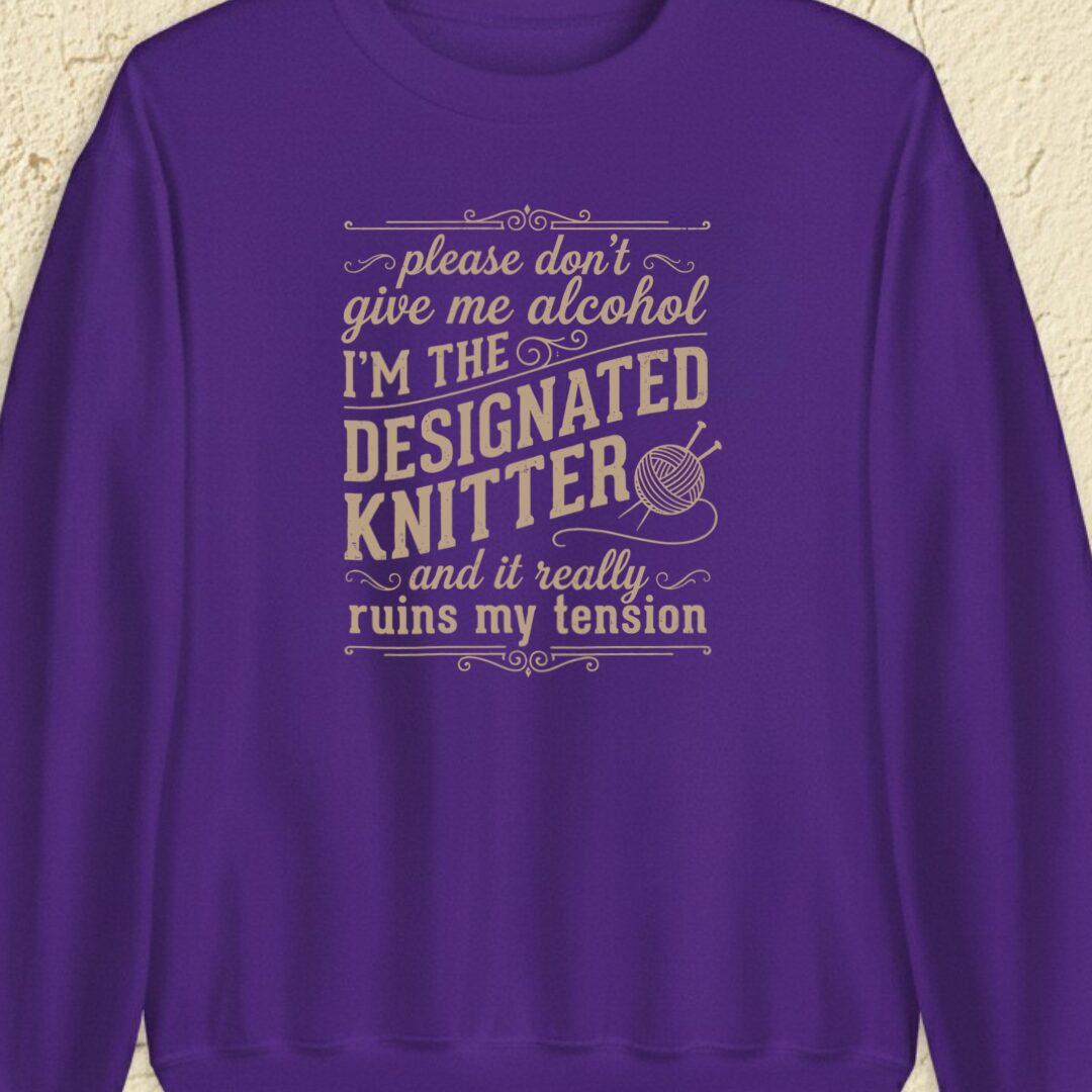 Designated Knitter Purple Sweatshirt.jpg