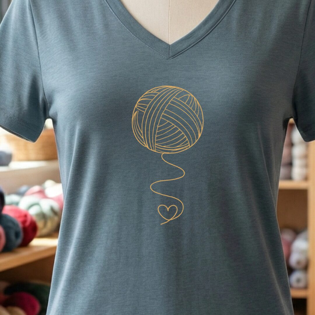 Elegant Yarn V-Neck T-Shirt Slate t-shirt