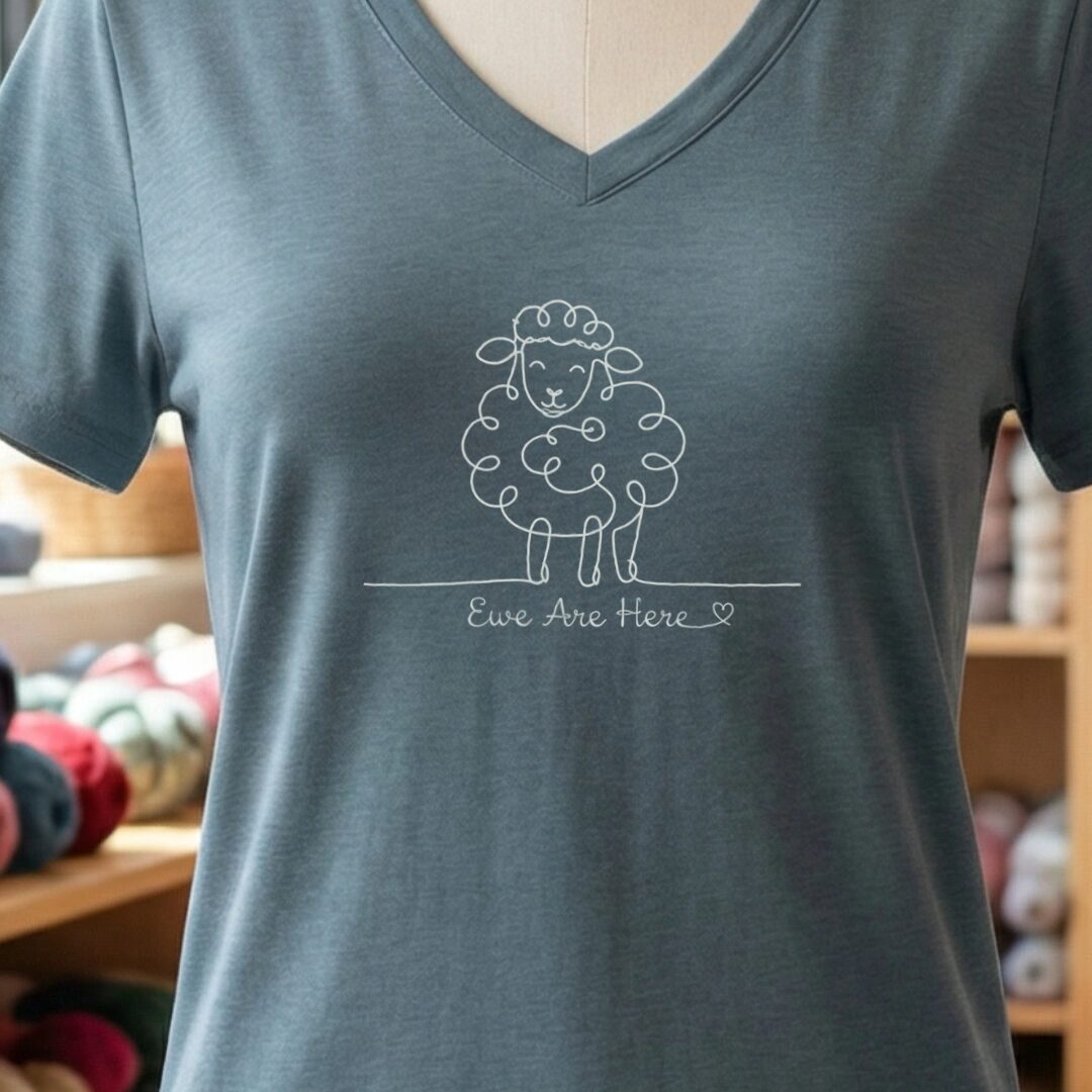 Ewe Are Here V-Neck T-Shirt Slate t-shirt