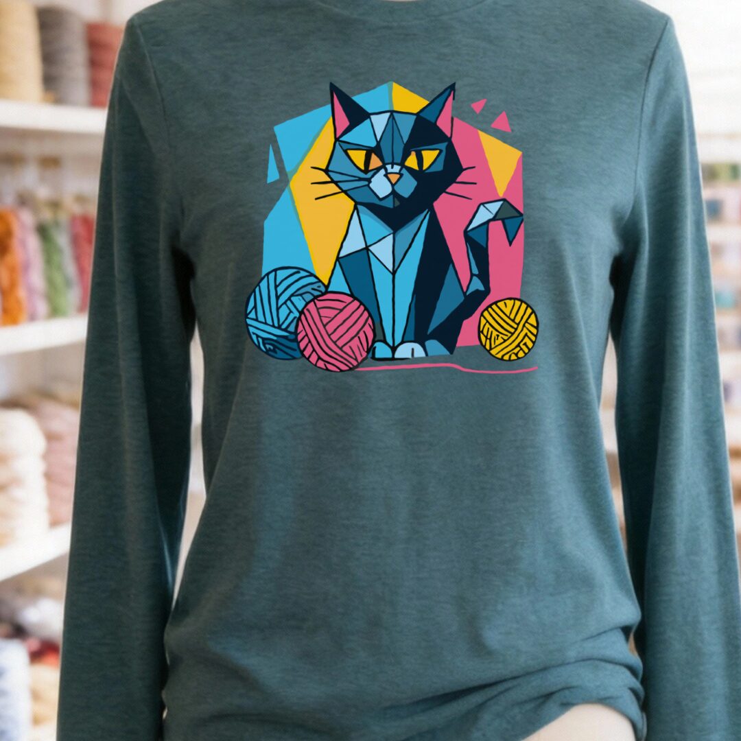 GeoCat Long Sleeve Tee Teal Blue t-shirt