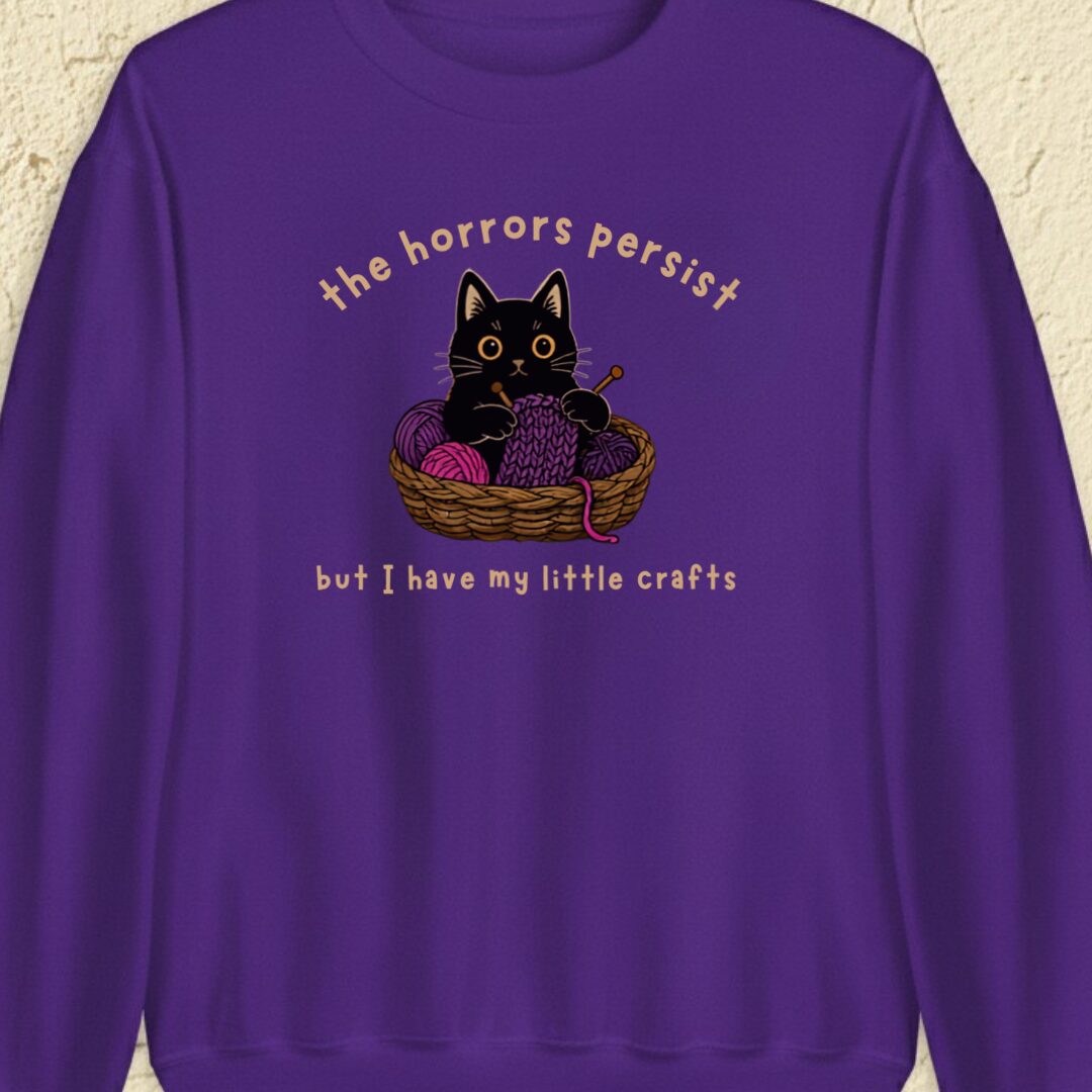 Horrors Persist Purple Sweatshirt.jpg