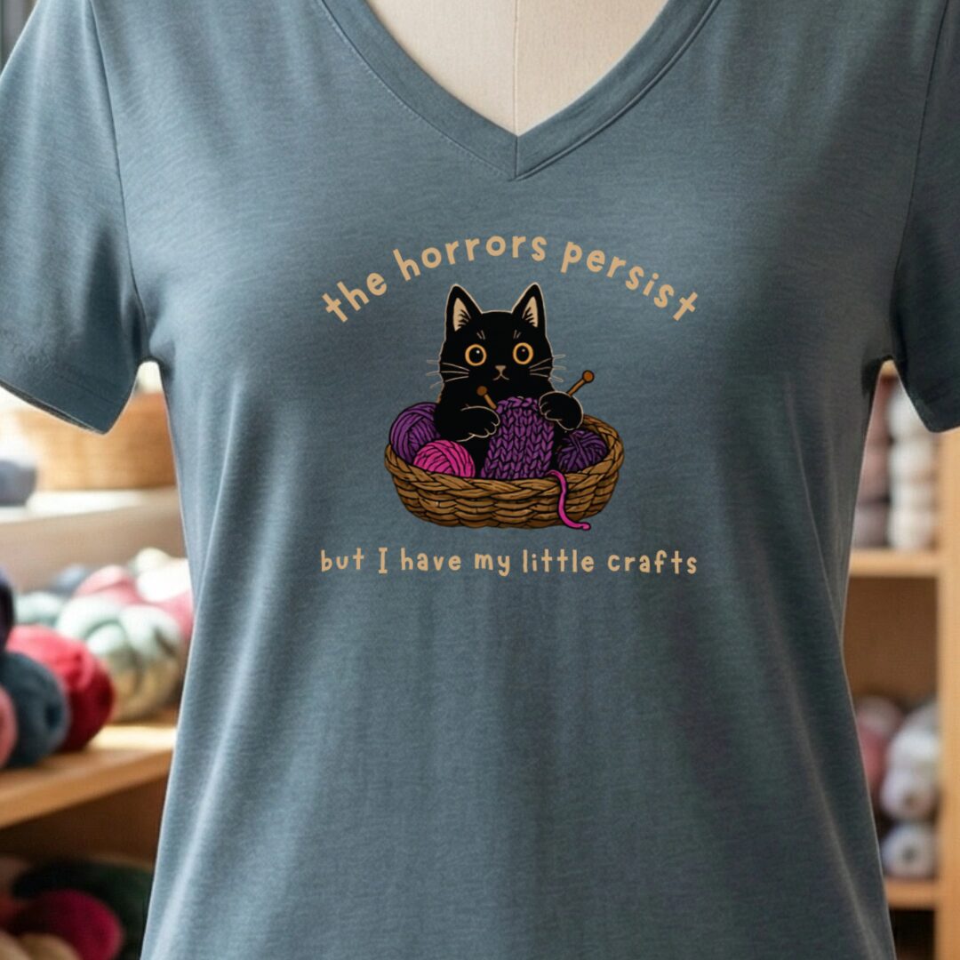 Horrors Persist Slate V Neck.jpg