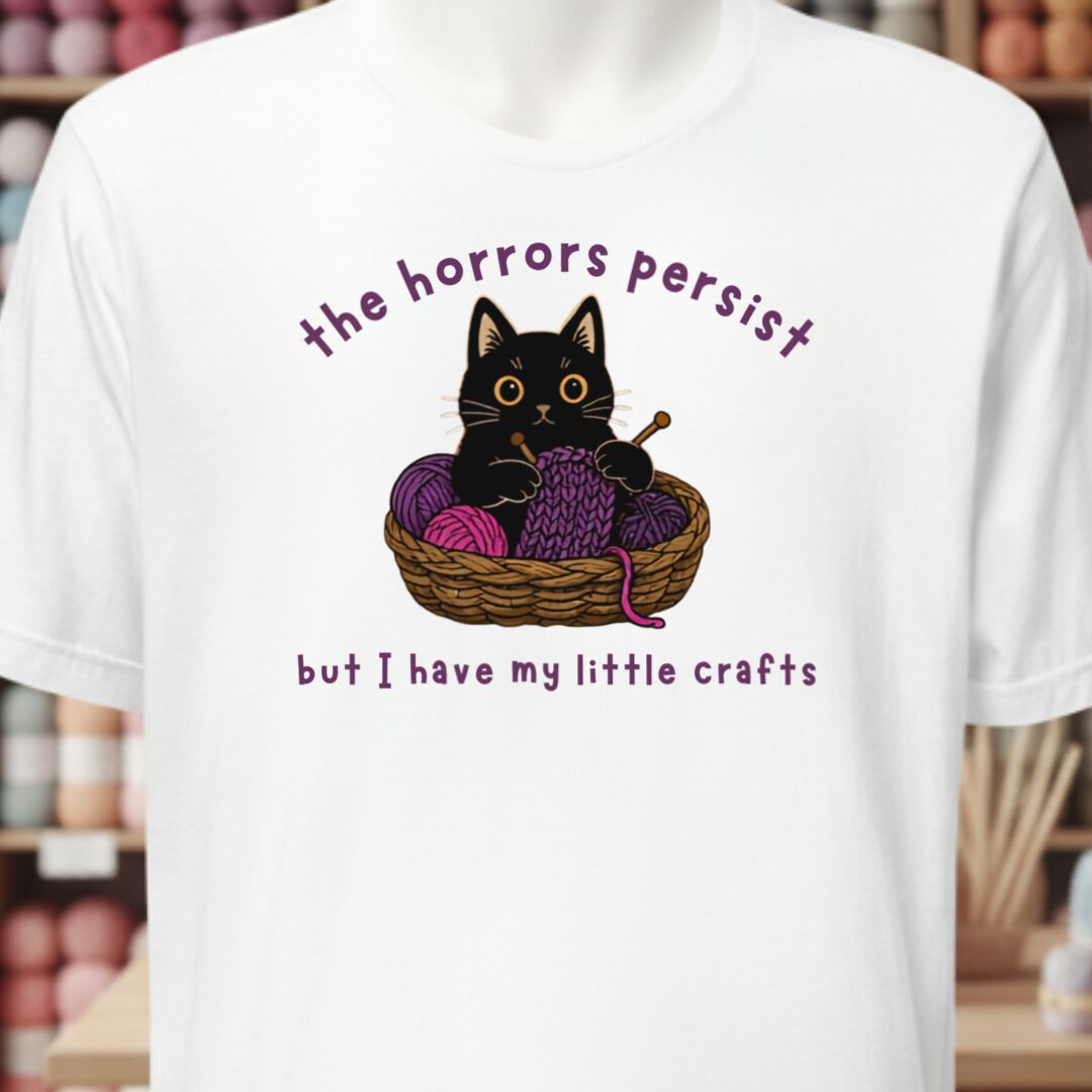 Horrors Persist White T-Shirt.jpg