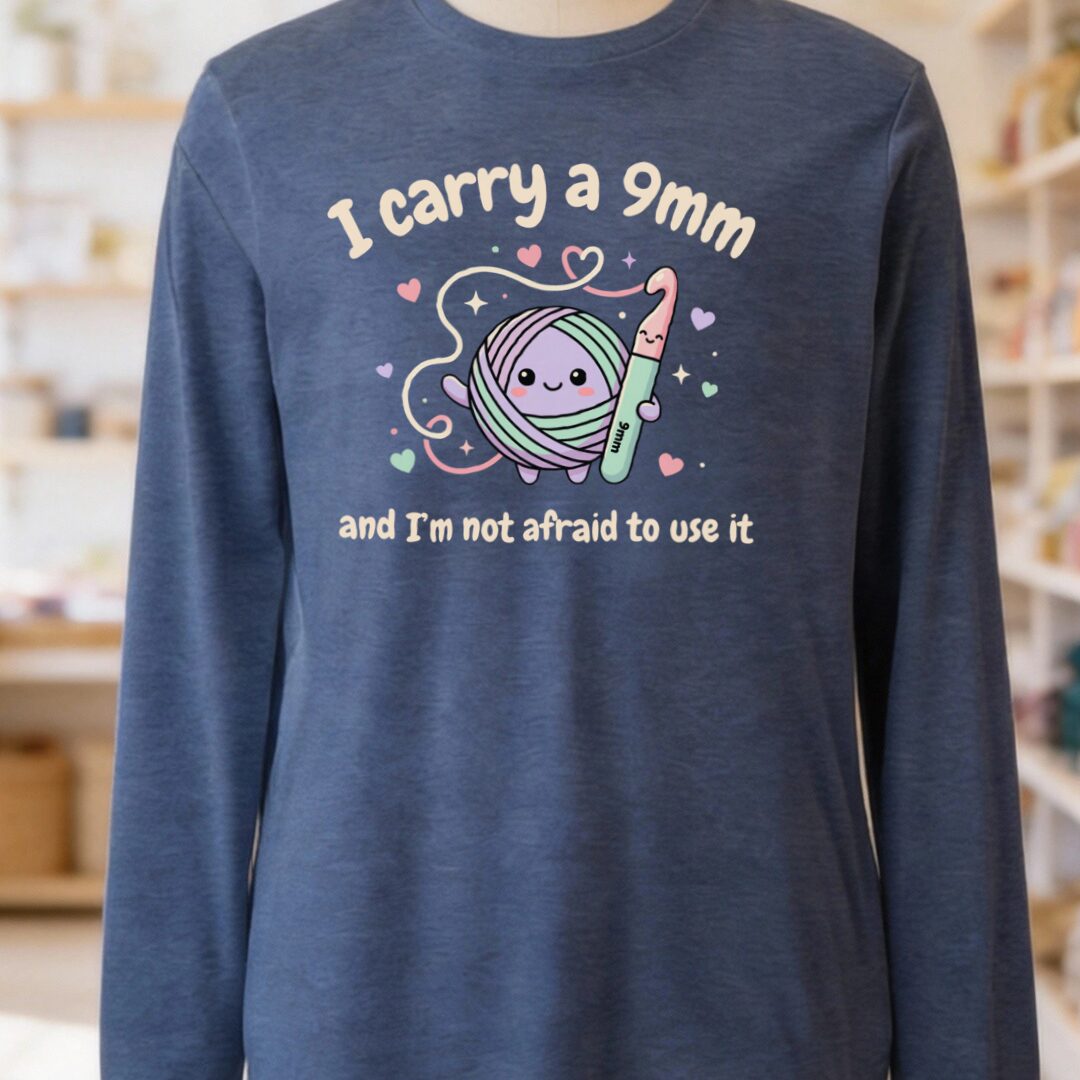 I Carry A 9mm Long Sleeve Tee Navy t-shirt