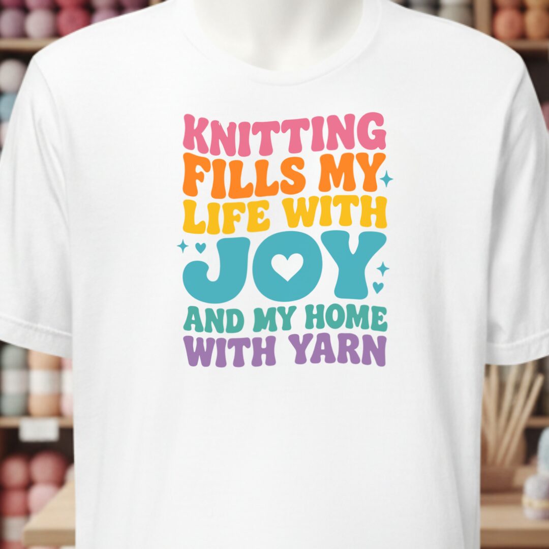 Knitting Fills My Life Retro T-Shirt White t-shirt