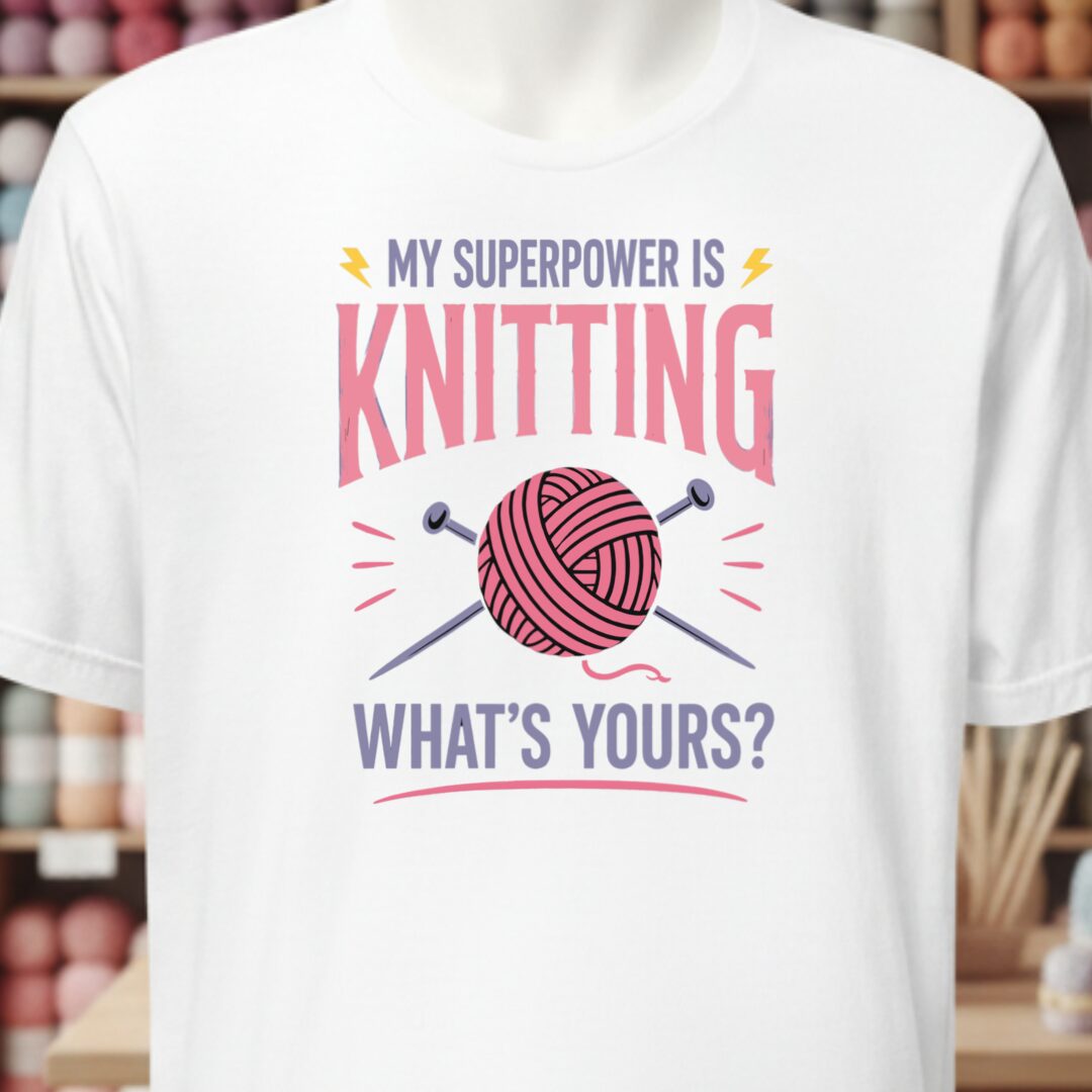 Knitting Superpower T-Shirt White t-shirt