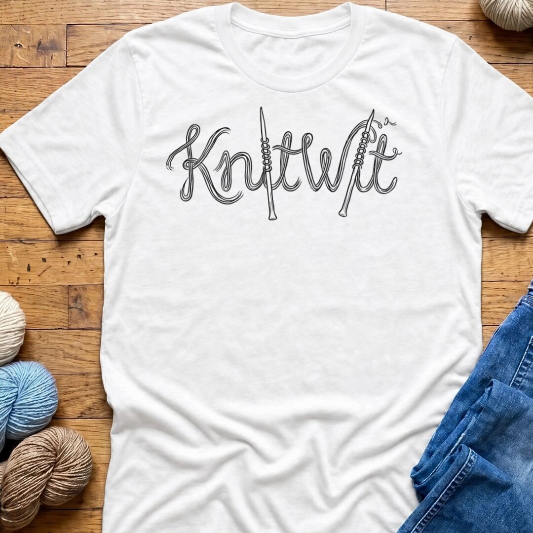 Knitwit Text White T-Shirt.jpg