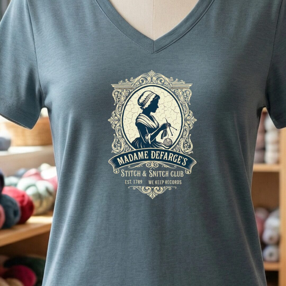 Madame Defarge Club V-Neck T-Shirt Slate t-shirt