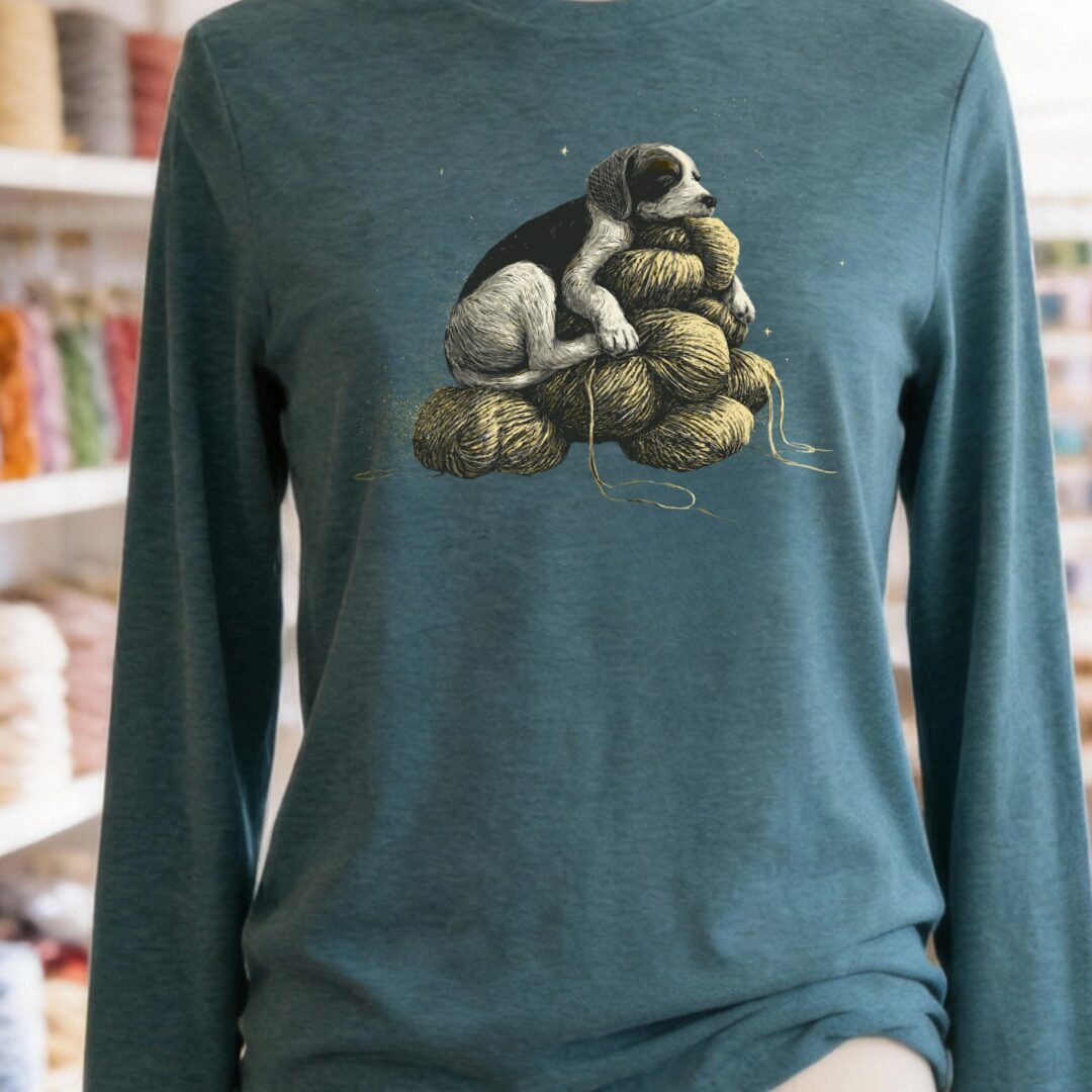 Sleeping Dog Teal Blue Long Sleeve Tee.jpg