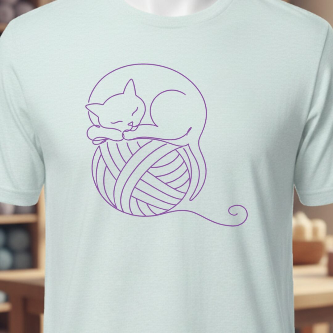 Sleepy Cat T-Shirt Ice Blue t-shirt