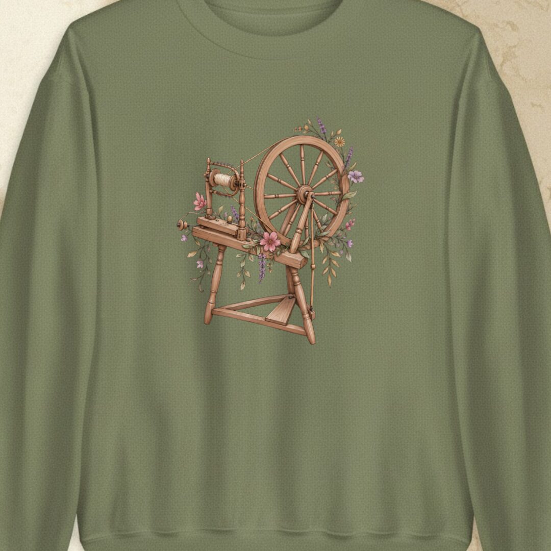 Spinning Wheel Military Green Sweatshirt.jpg