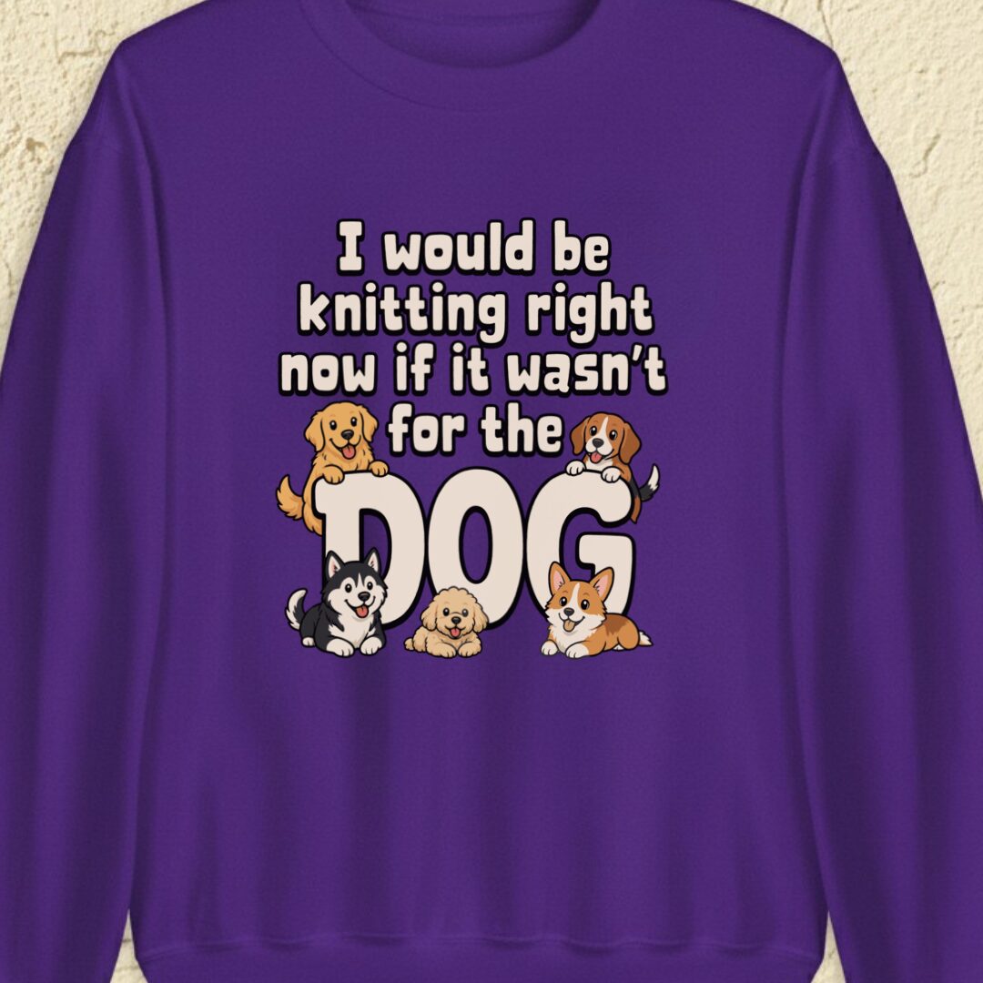 The Dog Stopped Me Purple Sweatshirt.jpg