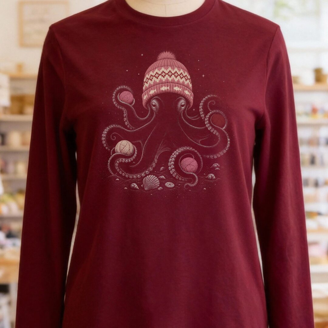 Warm Octopus Maroon Long Sleeve Tee.jpg