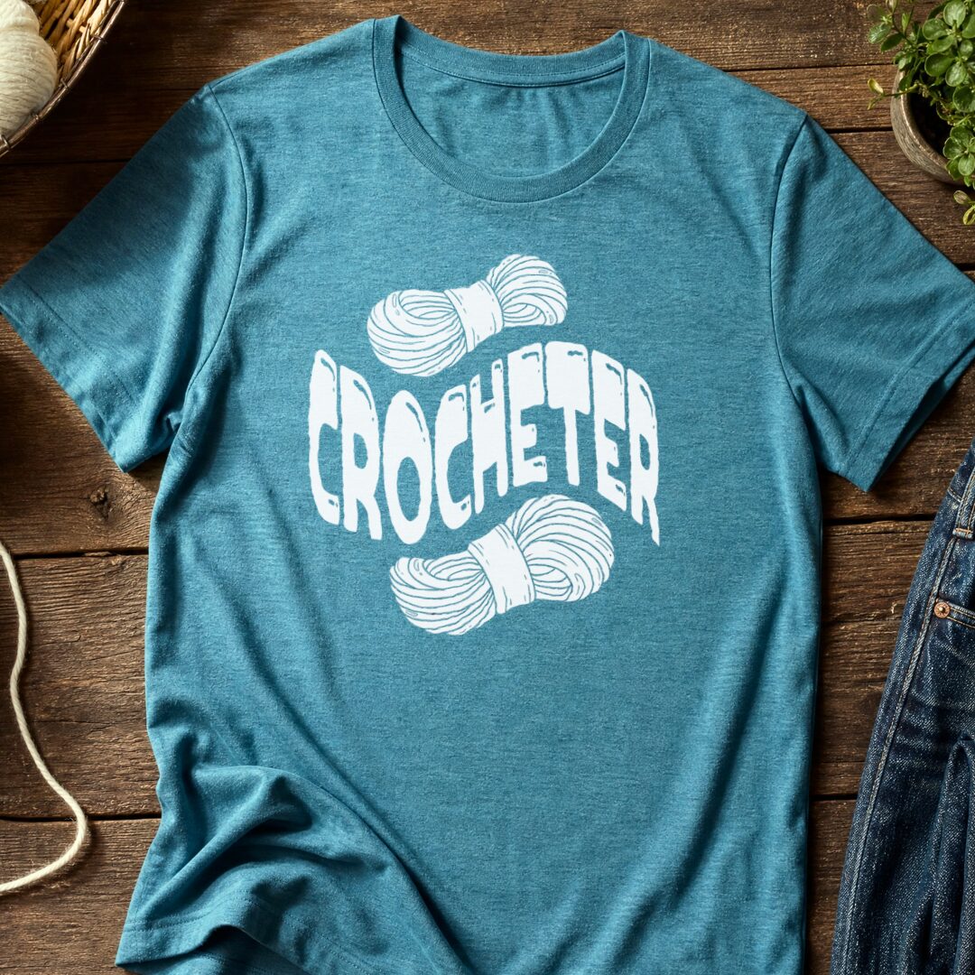 Warped Crocheter T-Shirt Teal Blue t-shirt