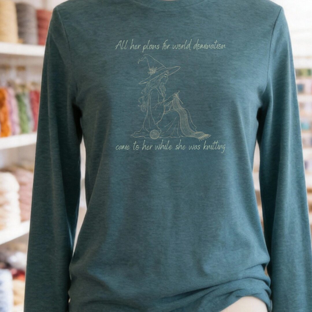 World Domination Long Sleeve Tee Teal Blue t-shirt