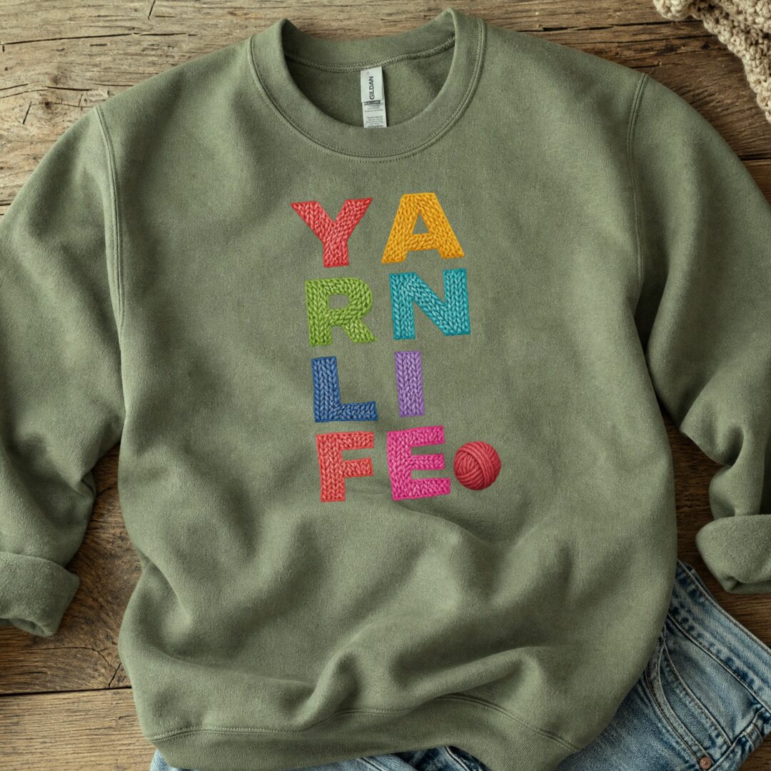 Yarn Life Sweatshirt Military Green t-shirt
