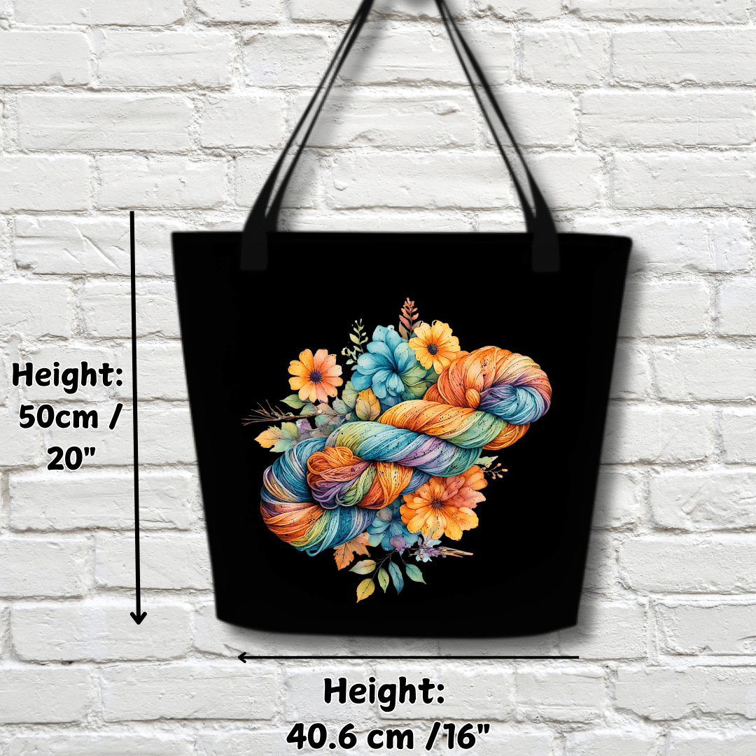 Floral Skein Large Tote Bag