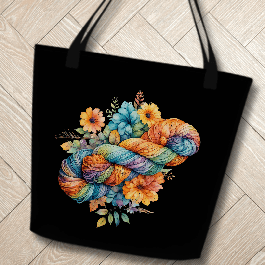 Floral Skein Large Tote Bag