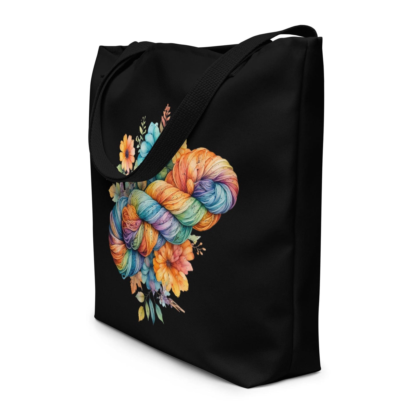 Floral Skein Large Tote Bag
