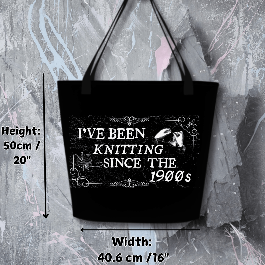 Knitting 1900s Large Tote Bag