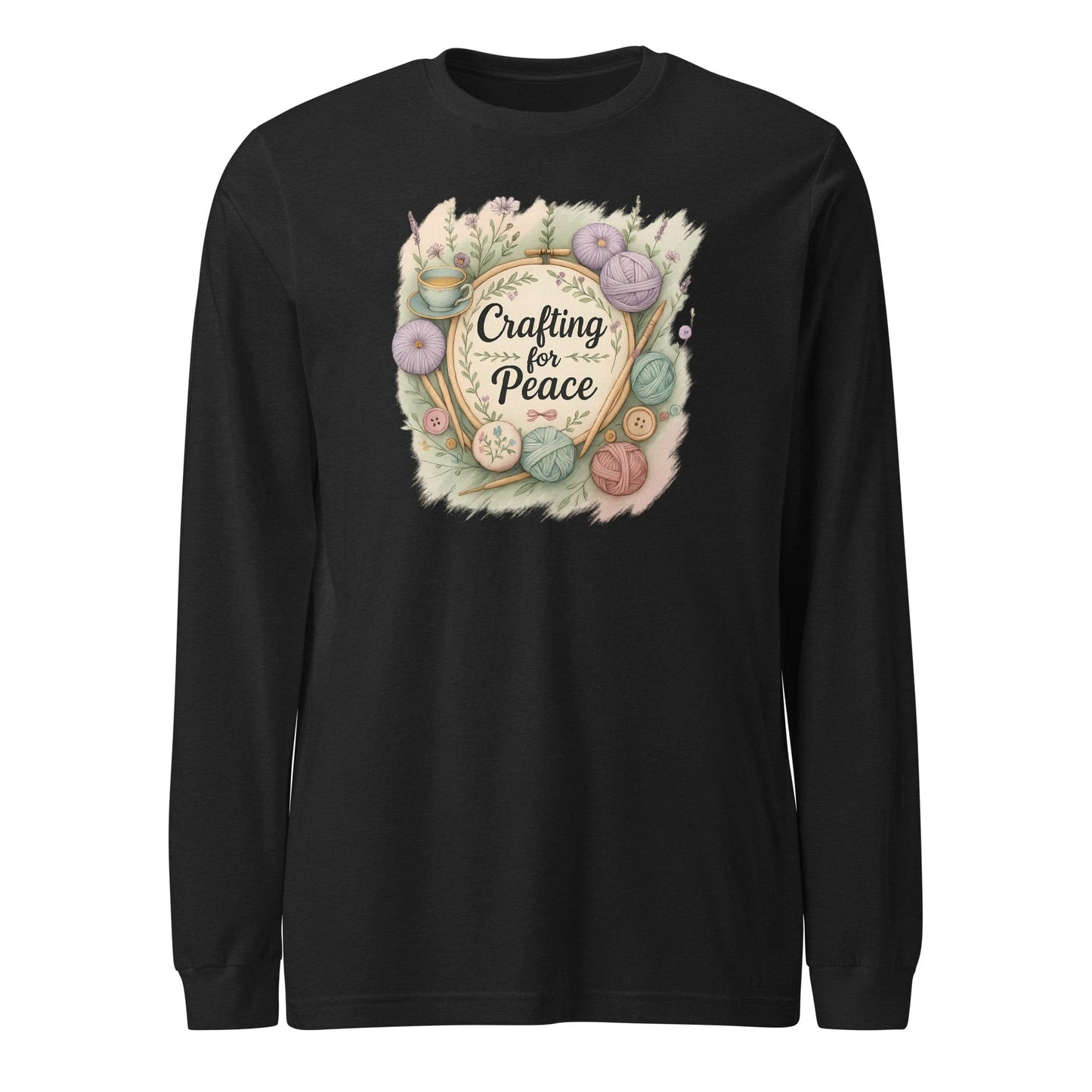 Crafting for Peace Long Sleeve Tee Black Heather / XS