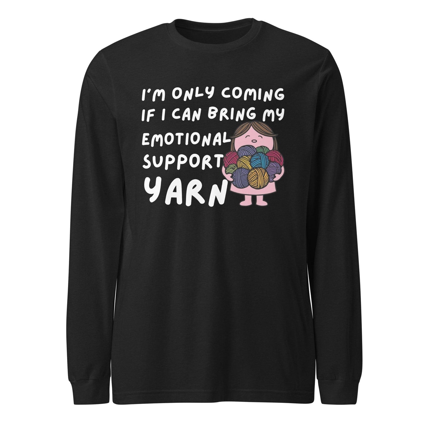 Emotional Support Long Sleeve Tee Black Heather / XS
