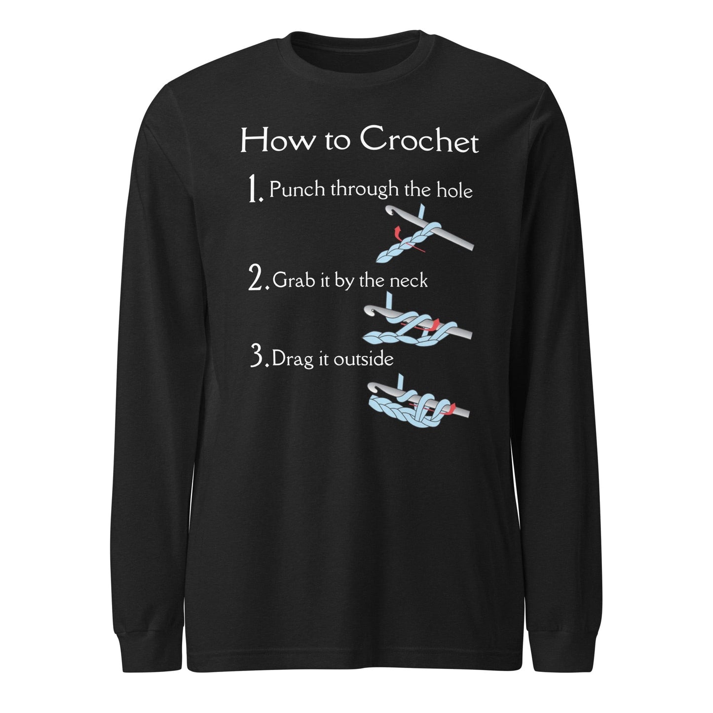 How to Crochet Long Sleeve Tee Black Heather / XS