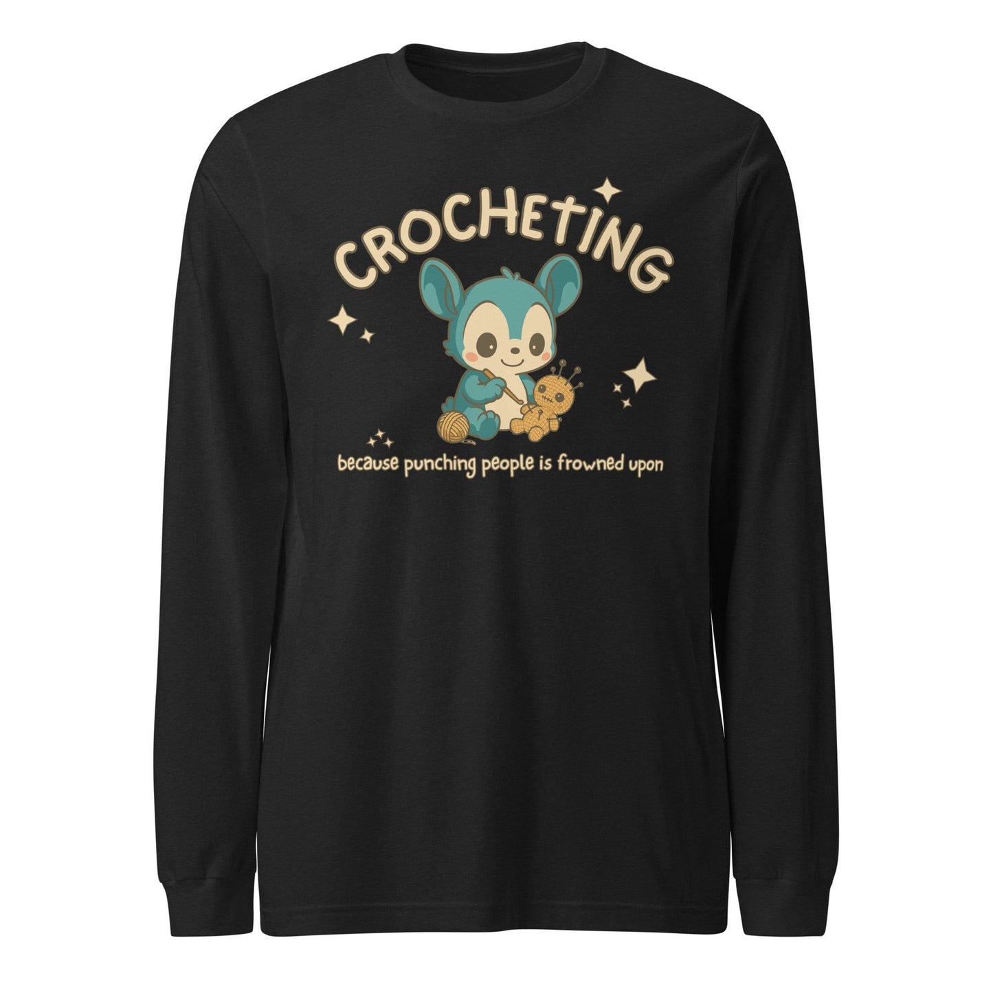 Punching People Is Frowned Upon Long Sleeve Tee Black Heather / XS