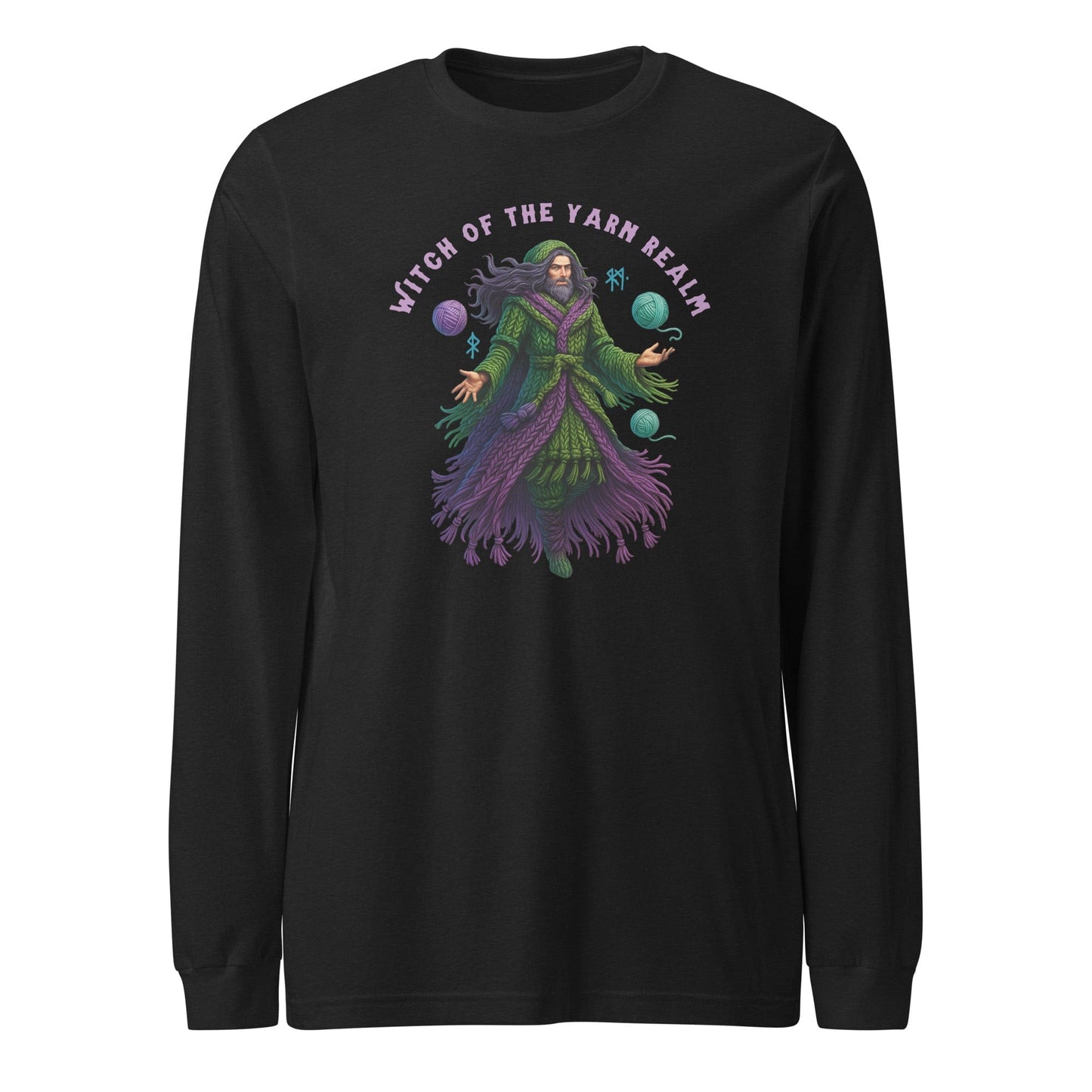 Warlock of the Yarn Realm Long Sleeve Tee Black Heather / XS