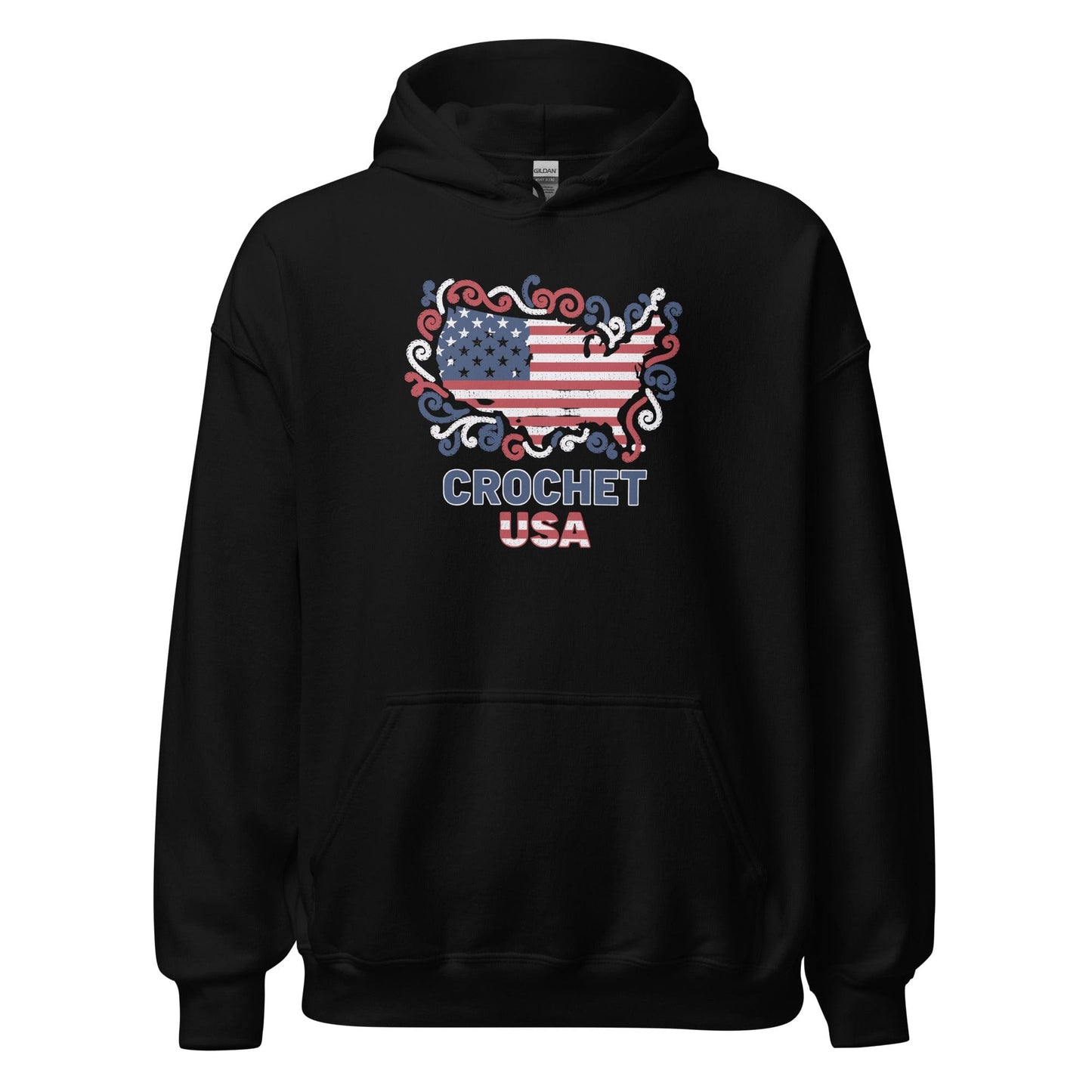 Crochet USA Hoodie Black / S