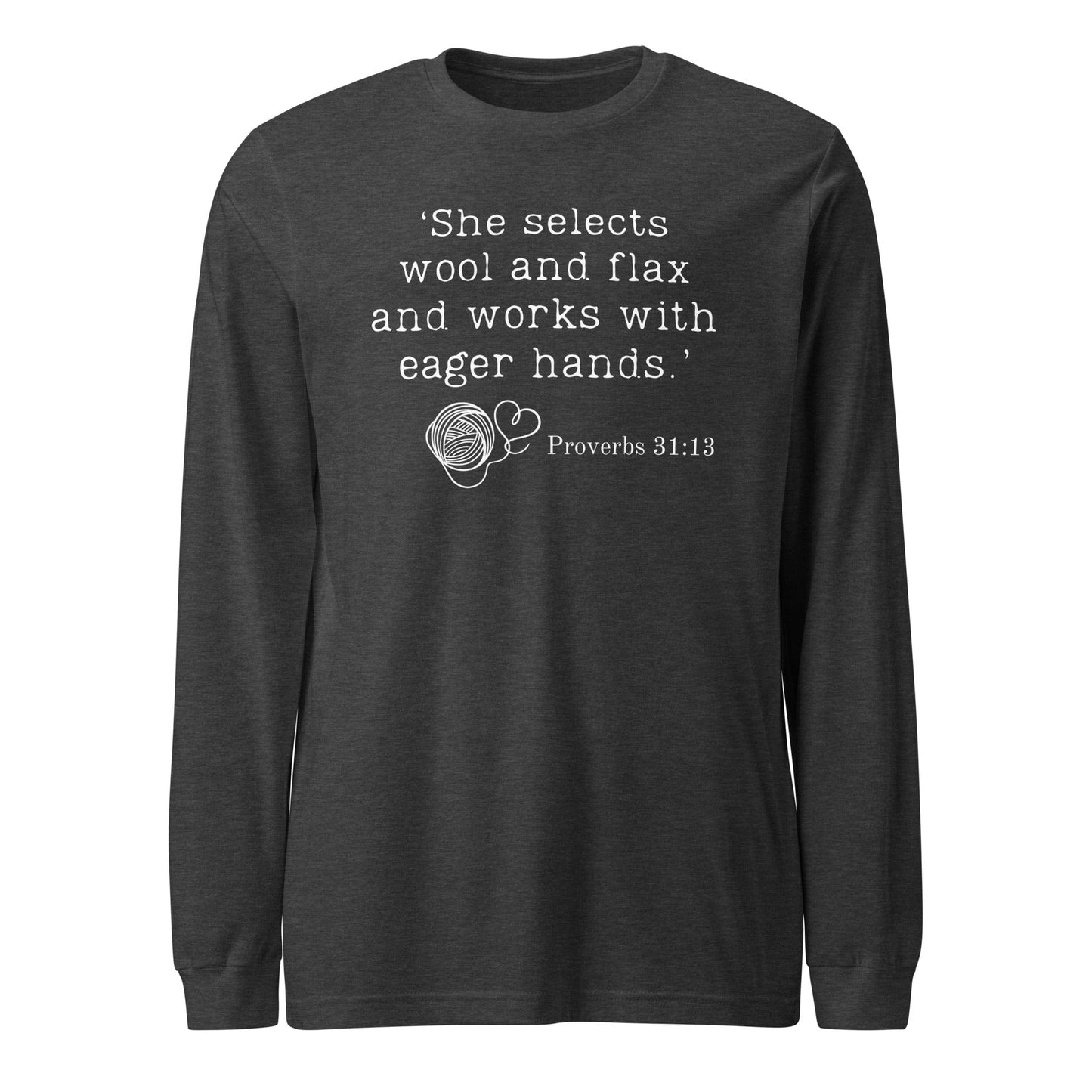 Christian Proverb Long Sleeve Tee Dark Grey Heather / XS
