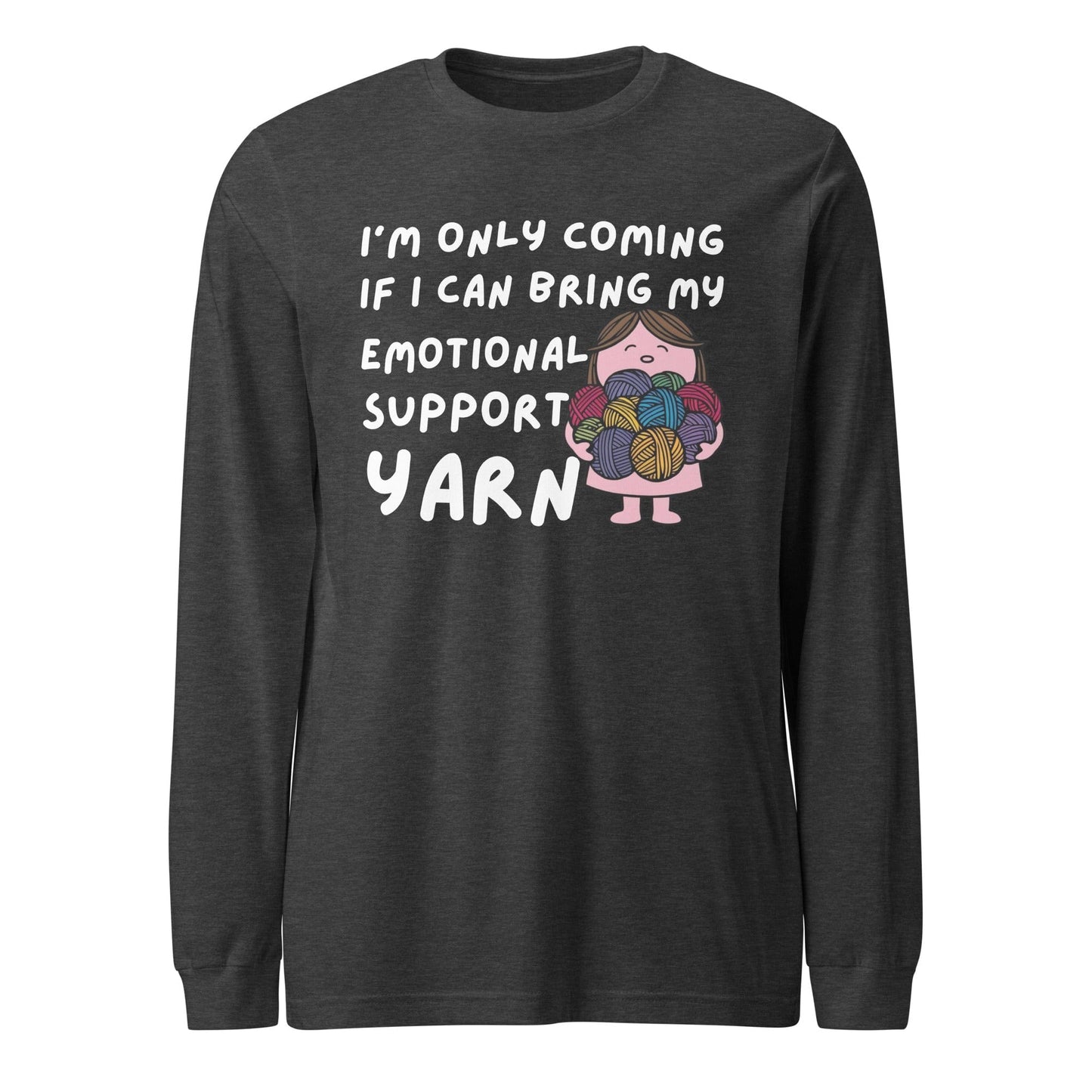 Emotional Support Long Sleeve Tee Dark Grey Heather / XS