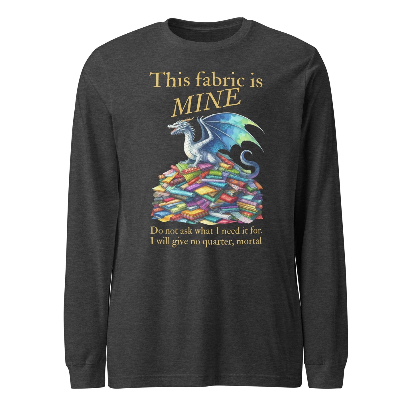 Fabric Dragon Hoarder Long Sleeve Tee Dark Grey Heather / XS