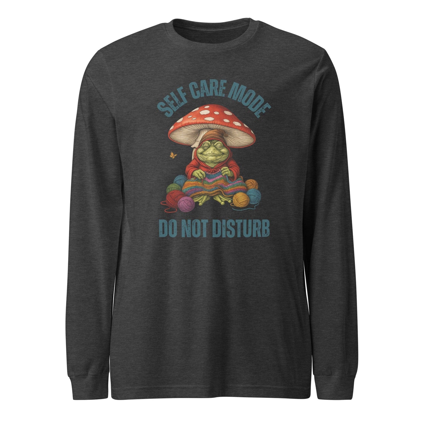 Self Care Mode Long Sleeve Tee Dark Grey Heather / XS