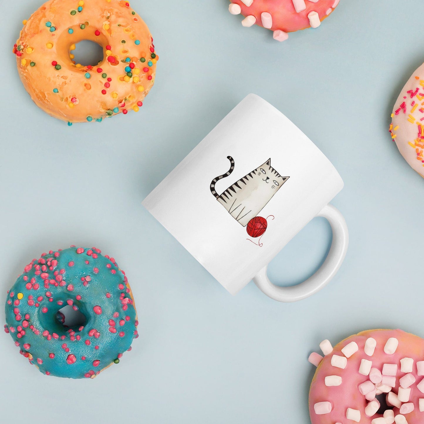 Drawn Cat Mug