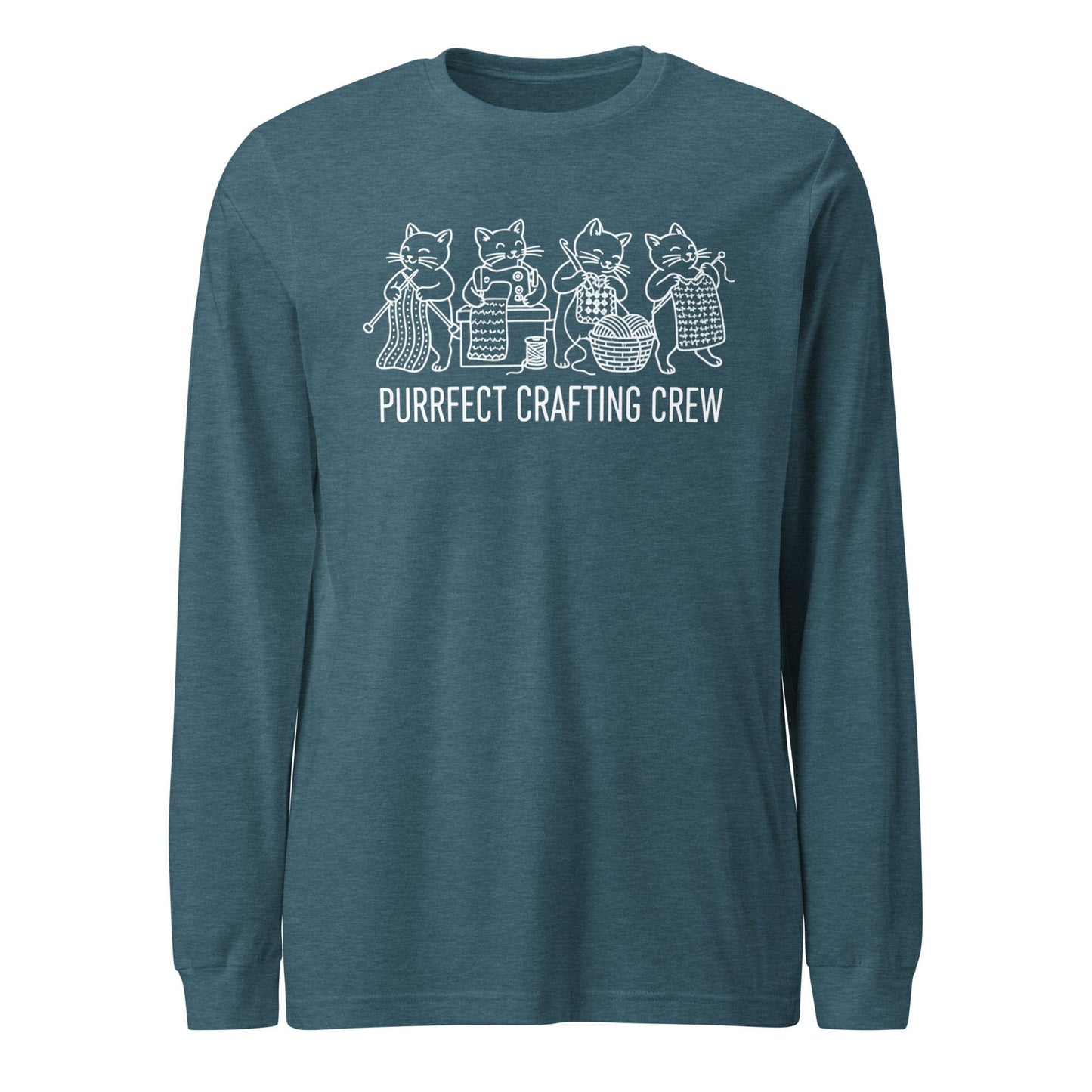 Purrfect Long Sleeve Tee Heather Deep Teal / S