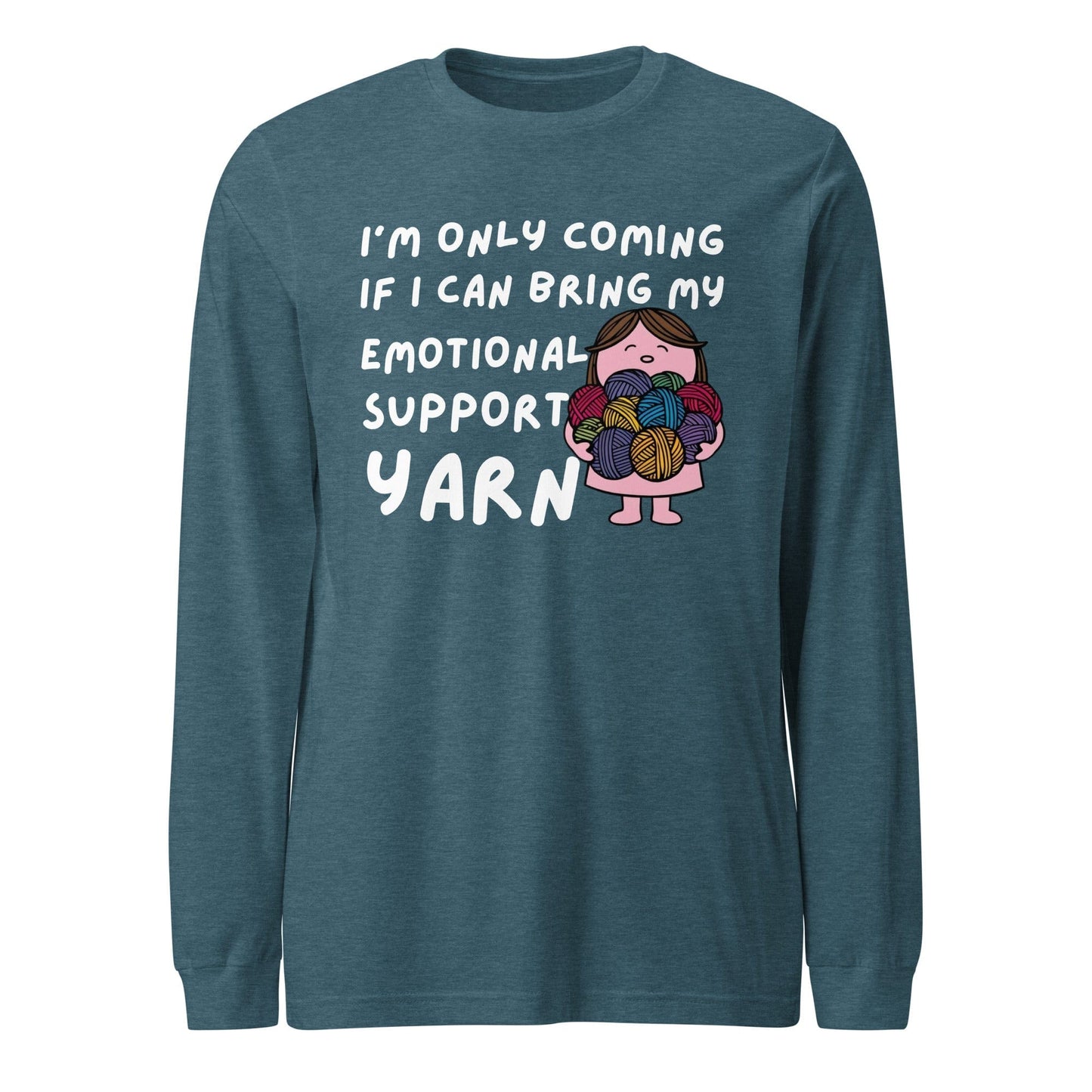 Emotional Support Long Sleeve Tee Heather Deep Teal / XS