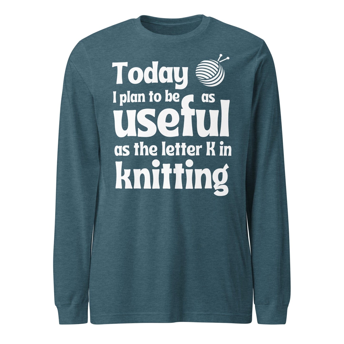 K in Knitting Long Sleeve Tee Heather Deep Teal / XS