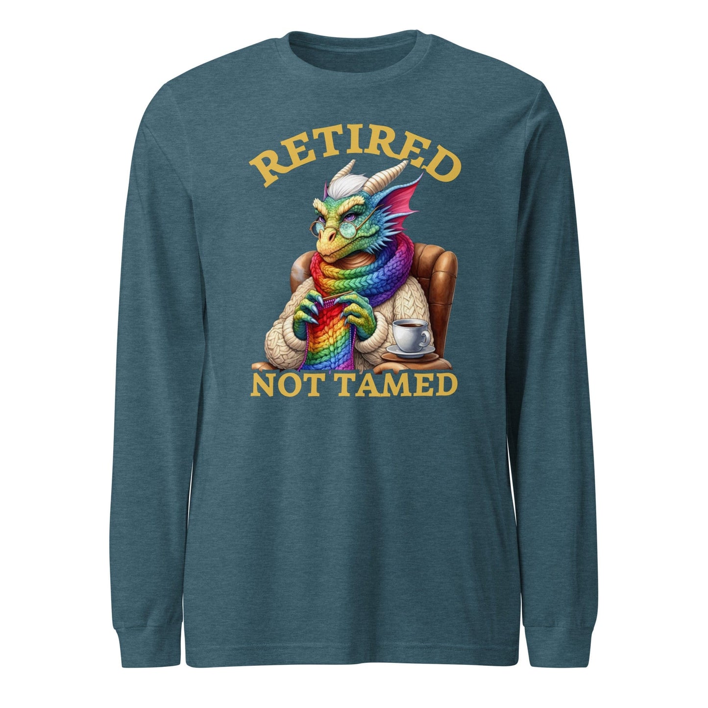 Retired not Tamed Long Sleeve Tee Heather Deep Teal / XS