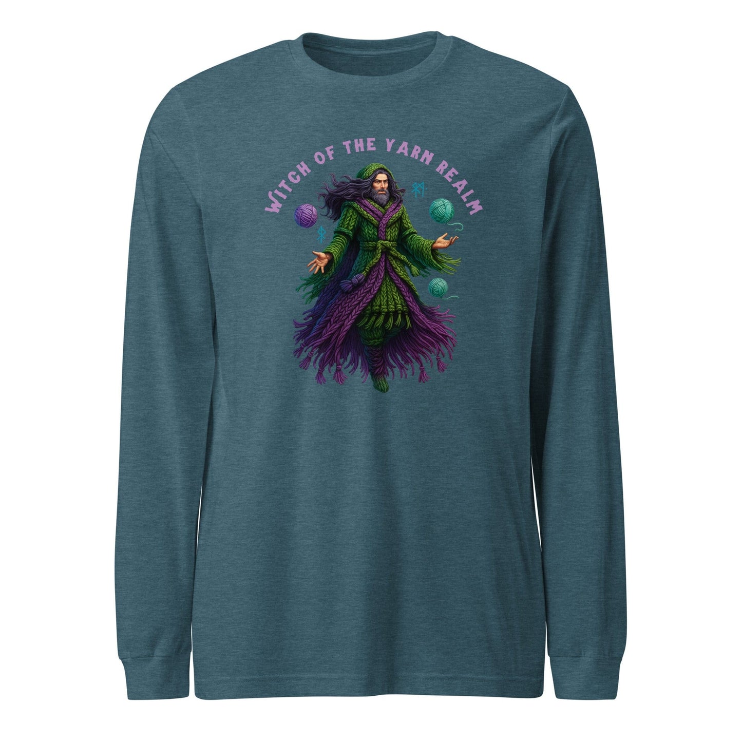 Warlock of the Yarn Realm Long Sleeve Tee Heather Deep Teal / XS