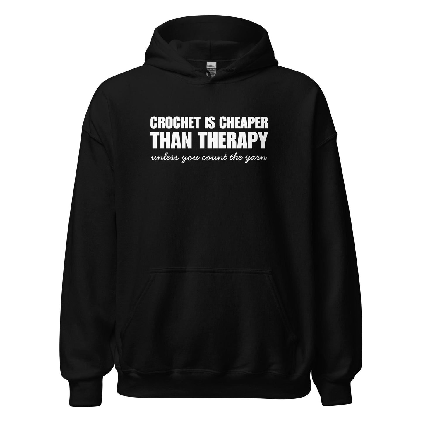 Crocheting is Cheaper Hoodie Black / S